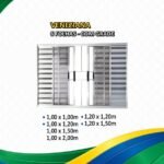 Veneziana - 6 folhas com grade - 1,2x1m - Brilhante