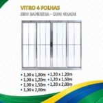 Vitro 4 Folhas sem Bandeira C/ Grade